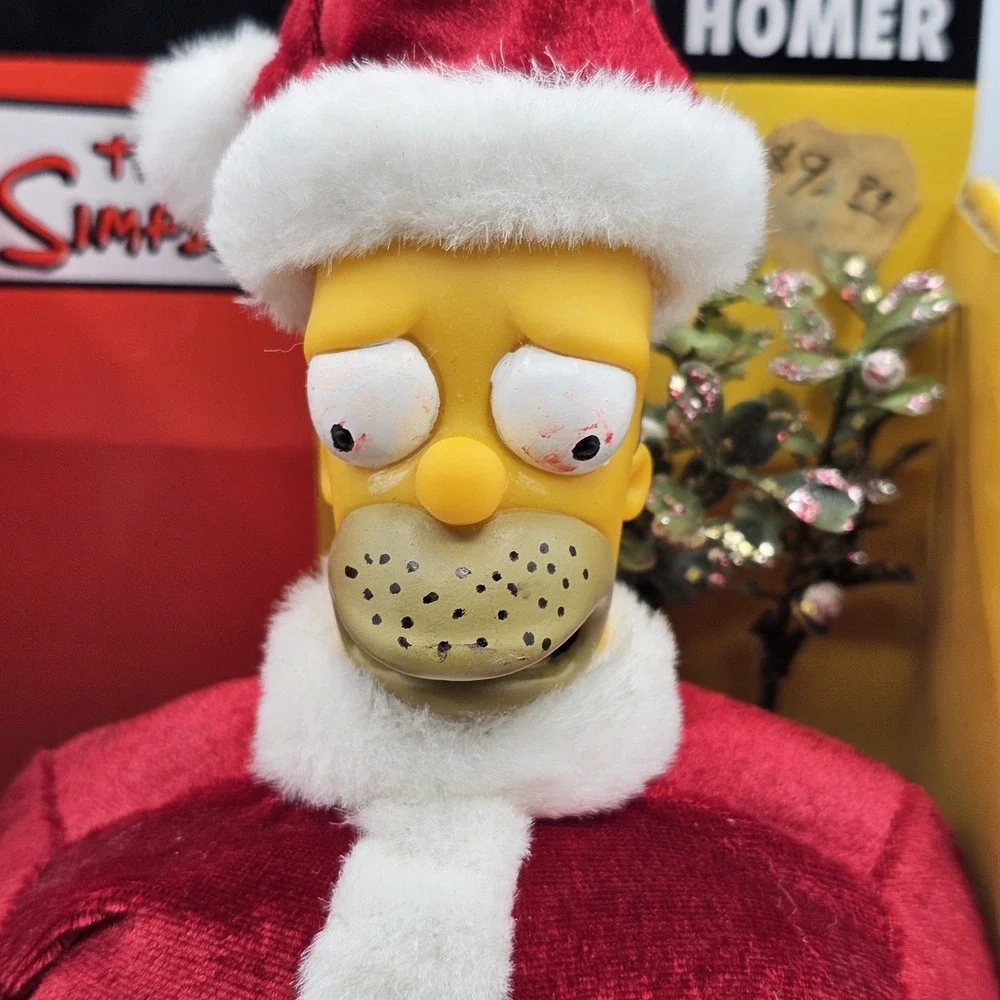 The Simpsons Santa Homer Stuck in Chimney Talking Animated NIB Works Gemmy 2004